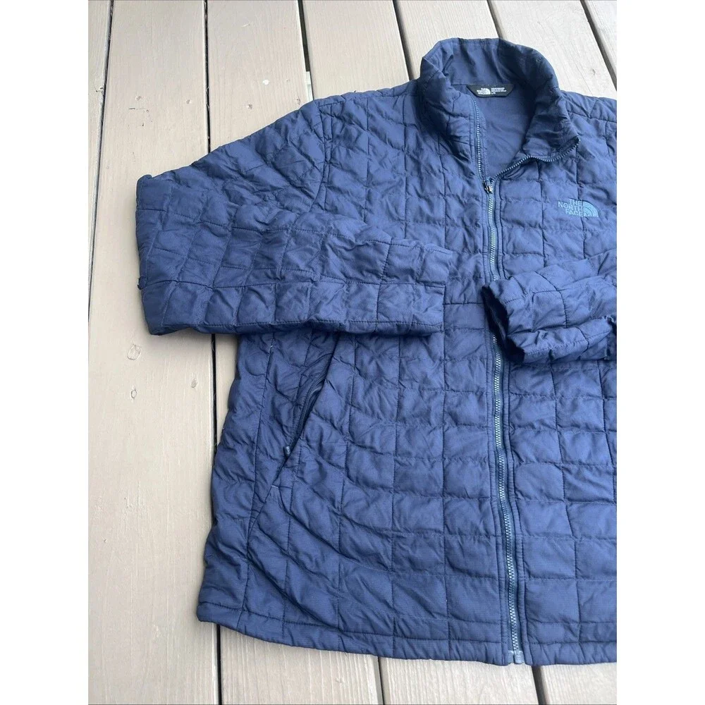 THE NORTH FACE Men's Thermoball Eco Jacket Quilted Puffer Full Zip Blue Large